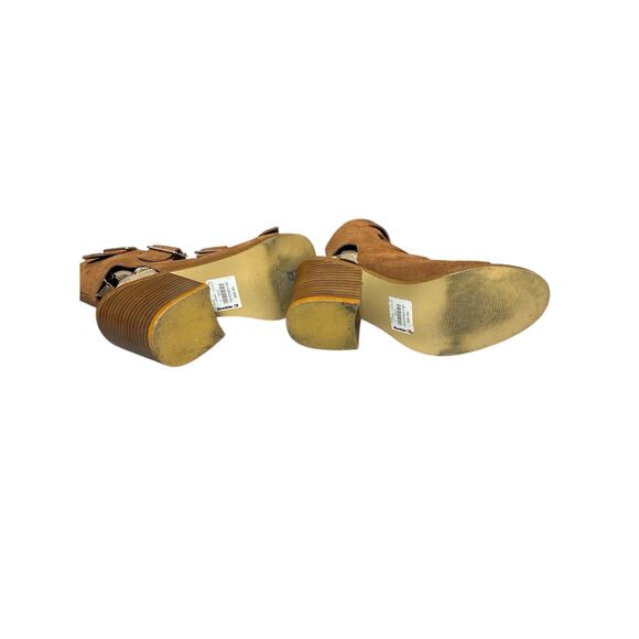 Rag & Co. Suede Caged Multi-Buckle Block
Heels Tan Size‎ 5 - Picture 5 of 7